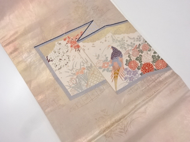 屏風模様織り出し名古屋帯